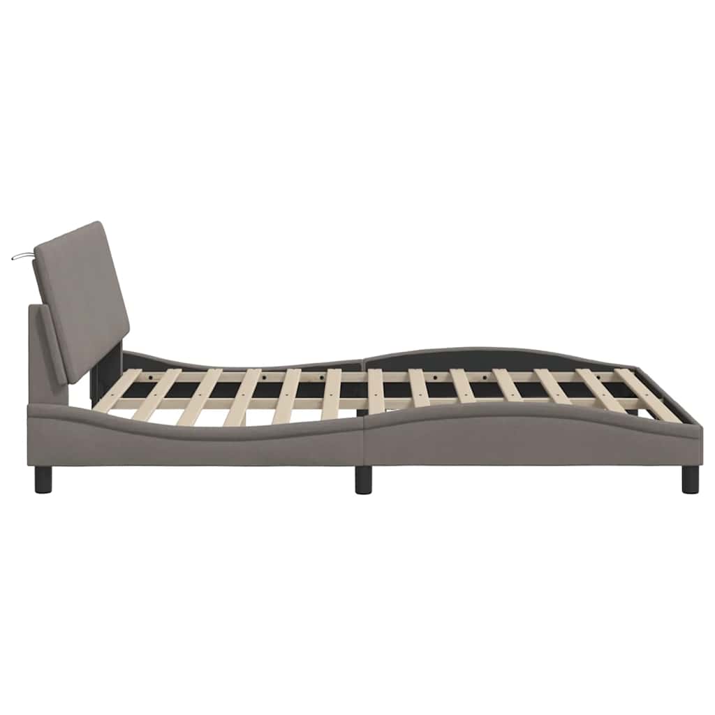 Bedframe zonder matras "Hanko" stof taupe 160x200 cm is nu te koop bij PeponiXL, paradijselijk wonen!