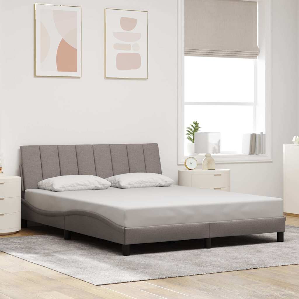 Bedframe zonder matras "Hanko" stof taupe 160x200 cm is nu te koop bij PeponiXL, paradijselijk wonen!