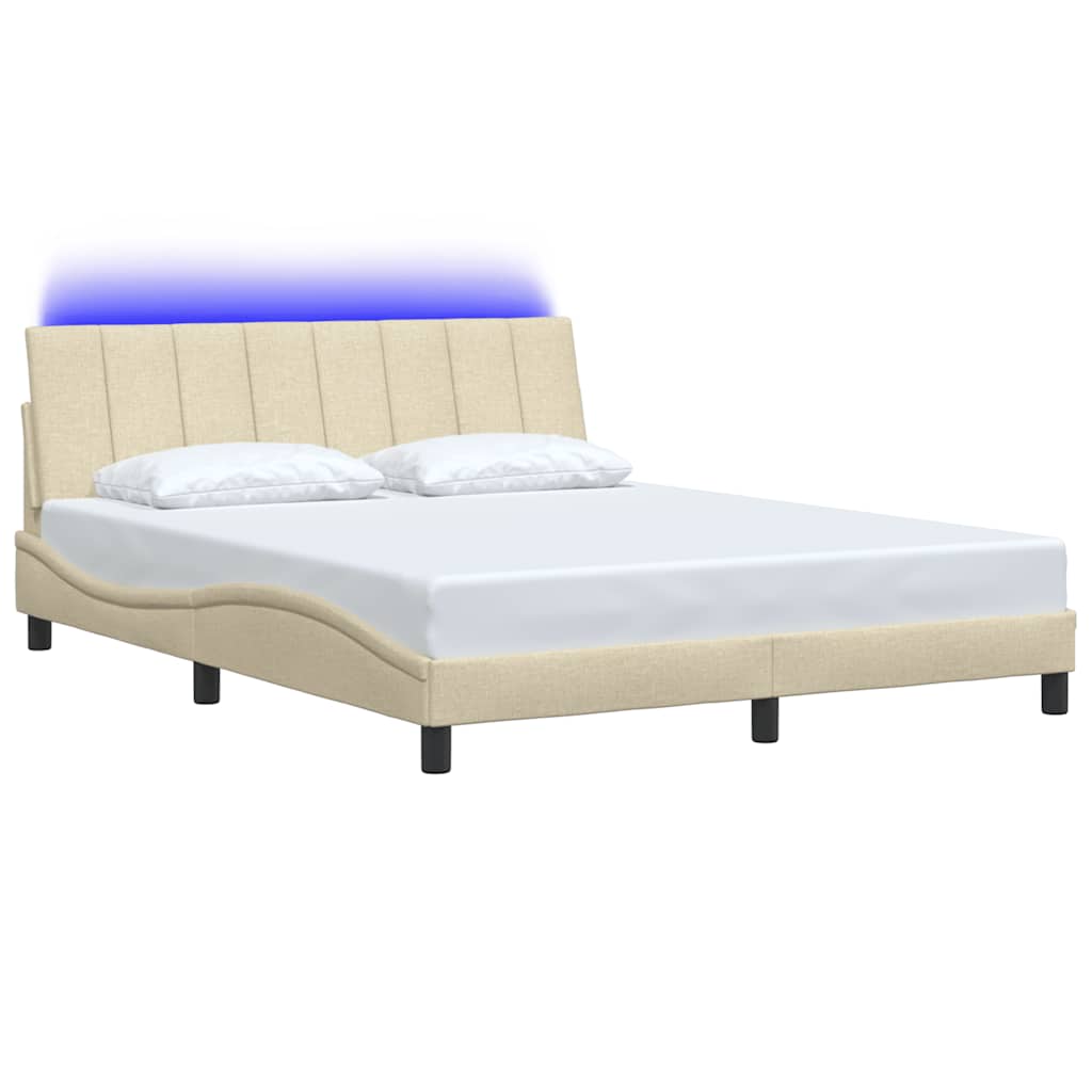 Bedframe zonder matras "Hanko" stof crèmekleurig 160x200 cm is nu te koop bij PeponiXL, paradijselijk wonen!