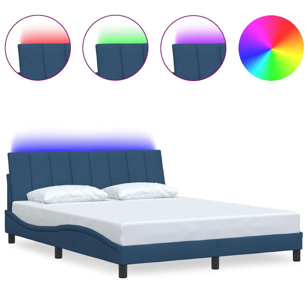 Bedframe zonder matras "Hanko" stof blauw 160x200 cm is nu te koop bij PeponiXL, paradijselijk wonen!