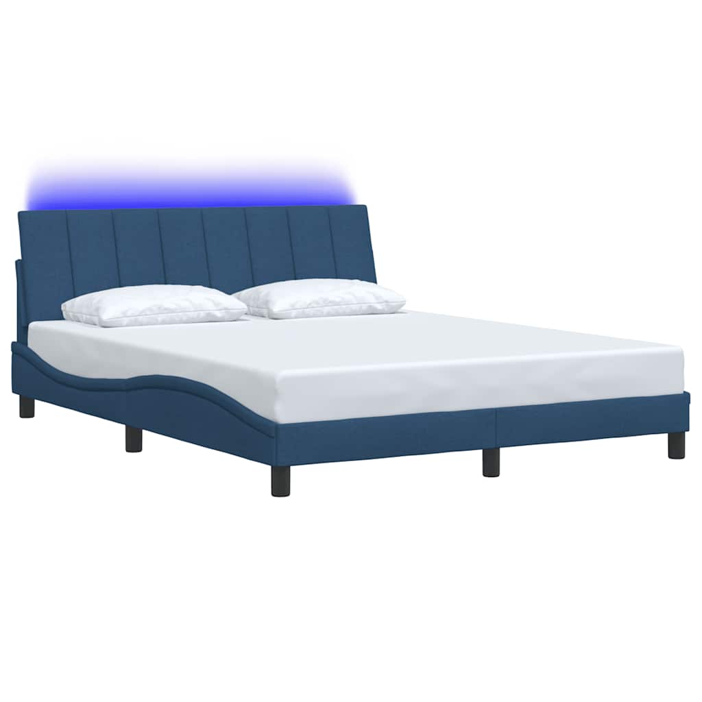 Bedframe zonder matras "Hanko" stof blauw 160x200 cm is nu te koop bij PeponiXL, paradijselijk wonen!