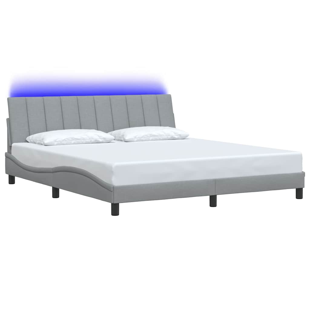 Bedframe zonder matras "Hanko" stof lichtgrijs 180x200 cm is nu te koop bij PeponiXL, paradijselijk wonen!