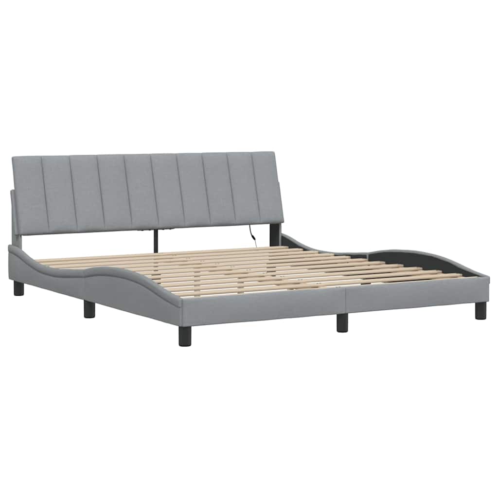 Bedframe zonder matras "Hanko" stof lichtgrijs 180x200 cm is nu te koop bij PeponiXL, paradijselijk wonen!
