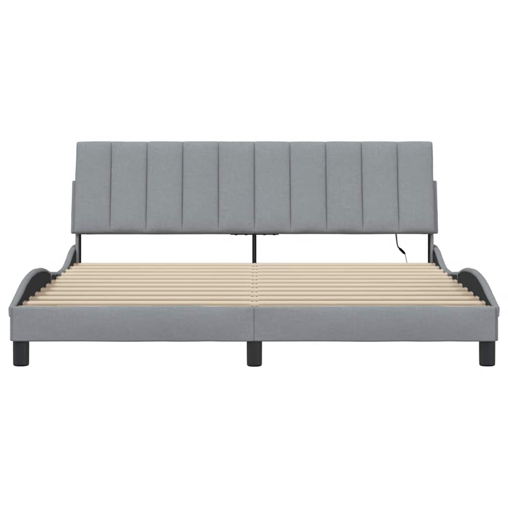 Bedframe zonder matras "Hanko" stof lichtgrijs 180x200 cm is nu te koop bij PeponiXL, paradijselijk wonen!
