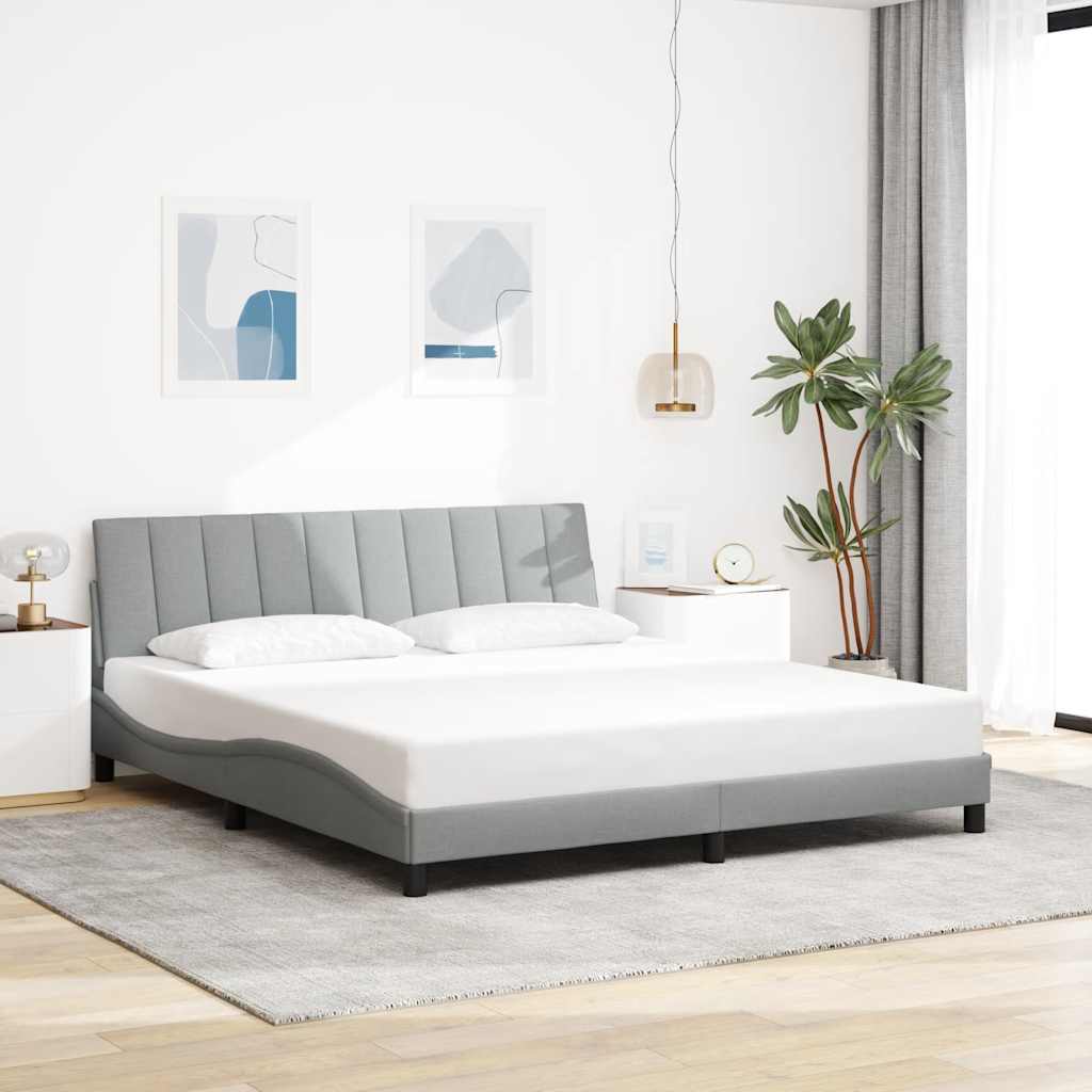 Bedframe zonder matras "Hanko" stof lichtgrijs 180x200 cm is nu te koop bij PeponiXL, paradijselijk wonen!