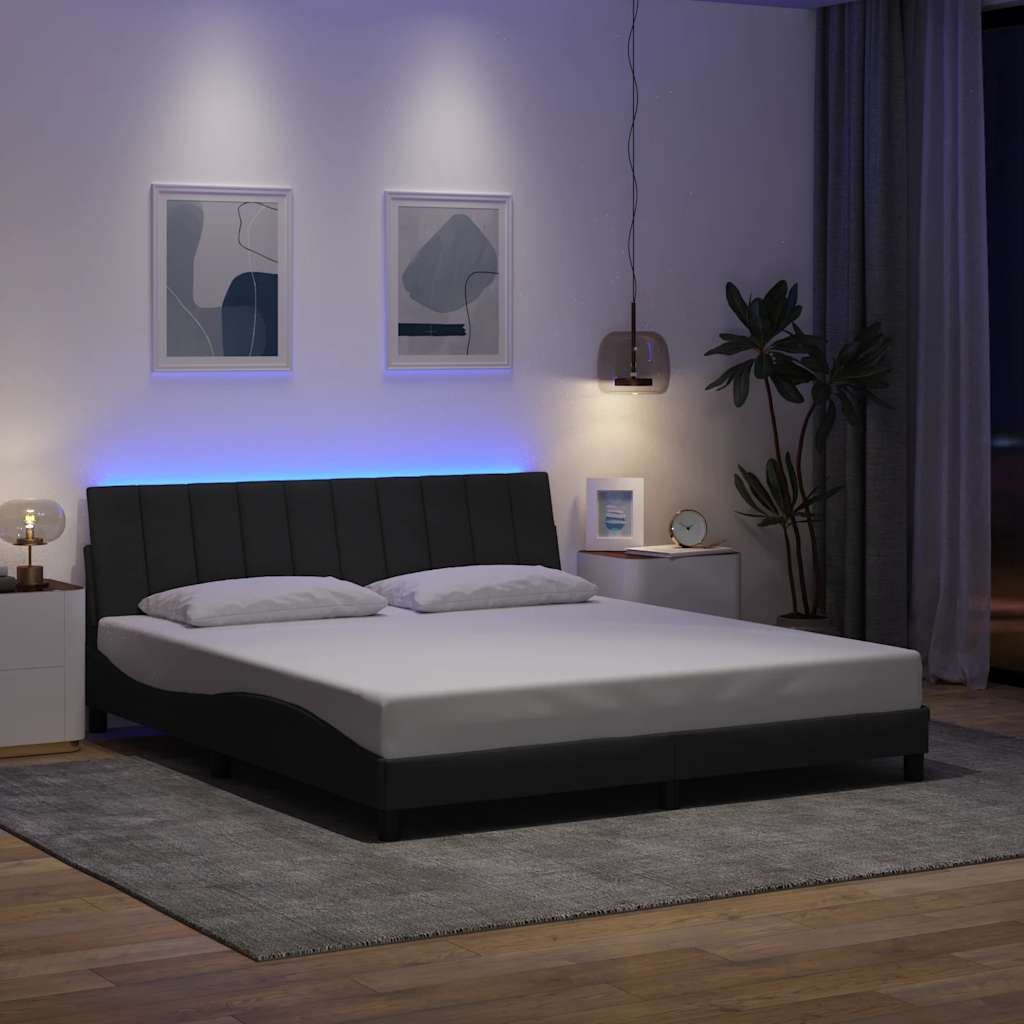 Bedframe zonder matras "Hanko" stof donkergrijs 180x200 cm is nu te koop bij PeponiXL, paradijselijk wonen!
