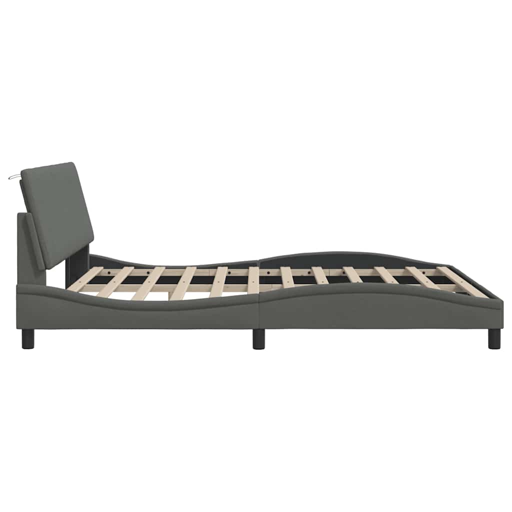 Bedframe zonder matras "Hanko" stof donkergrijs 180x200 cm is nu te koop bij PeponiXL, paradijselijk wonen!