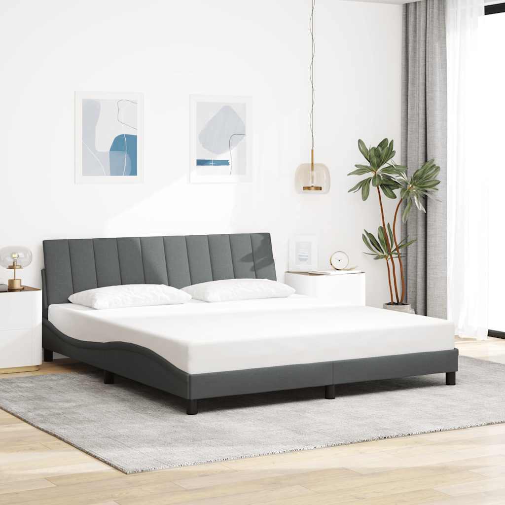 Bedframe zonder matras "Hanko" stof donkergrijs 180x200 cm is nu te koop bij PeponiXL, paradijselijk wonen!