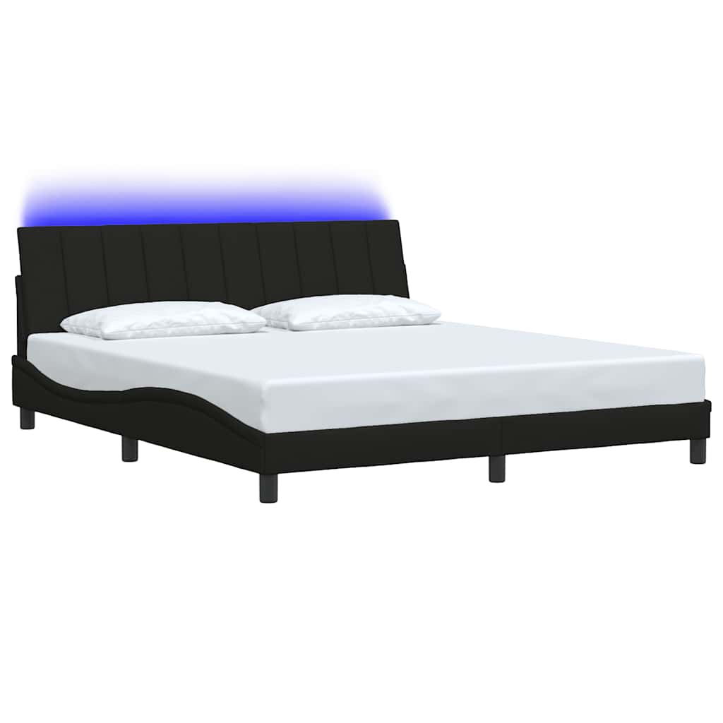 Bedframe zonder matras "Hanko" stof zwart 180x200 cm is nu te koop bij PeponiXL, paradijselijk wonen!