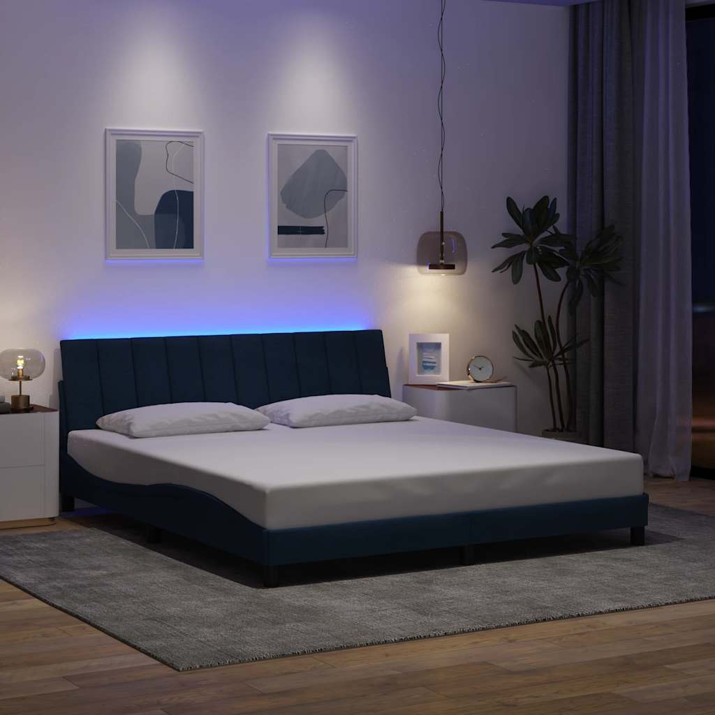 Bedframe zonder matras "Hanko" stof blauw 180x200 cm is nu te koop bij PeponiXL, paradijselijk wonen!