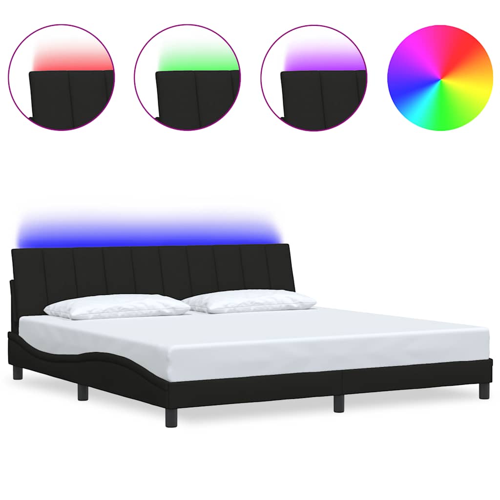 Bedframe zonder matras "Hanko" stof zwart 200x200 cm is nu te koop bij PeponiXL, paradijselijk wonen!