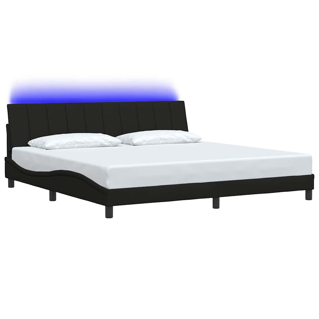 Bedframe zonder matras "Hanko" stof zwart 200x200 cm is nu te koop bij PeponiXL, paradijselijk wonen!