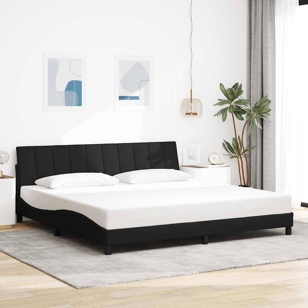 Bedframe zonder matras "Hanko" stof zwart 200x200 cm is nu te koop bij PeponiXL, paradijselijk wonen!