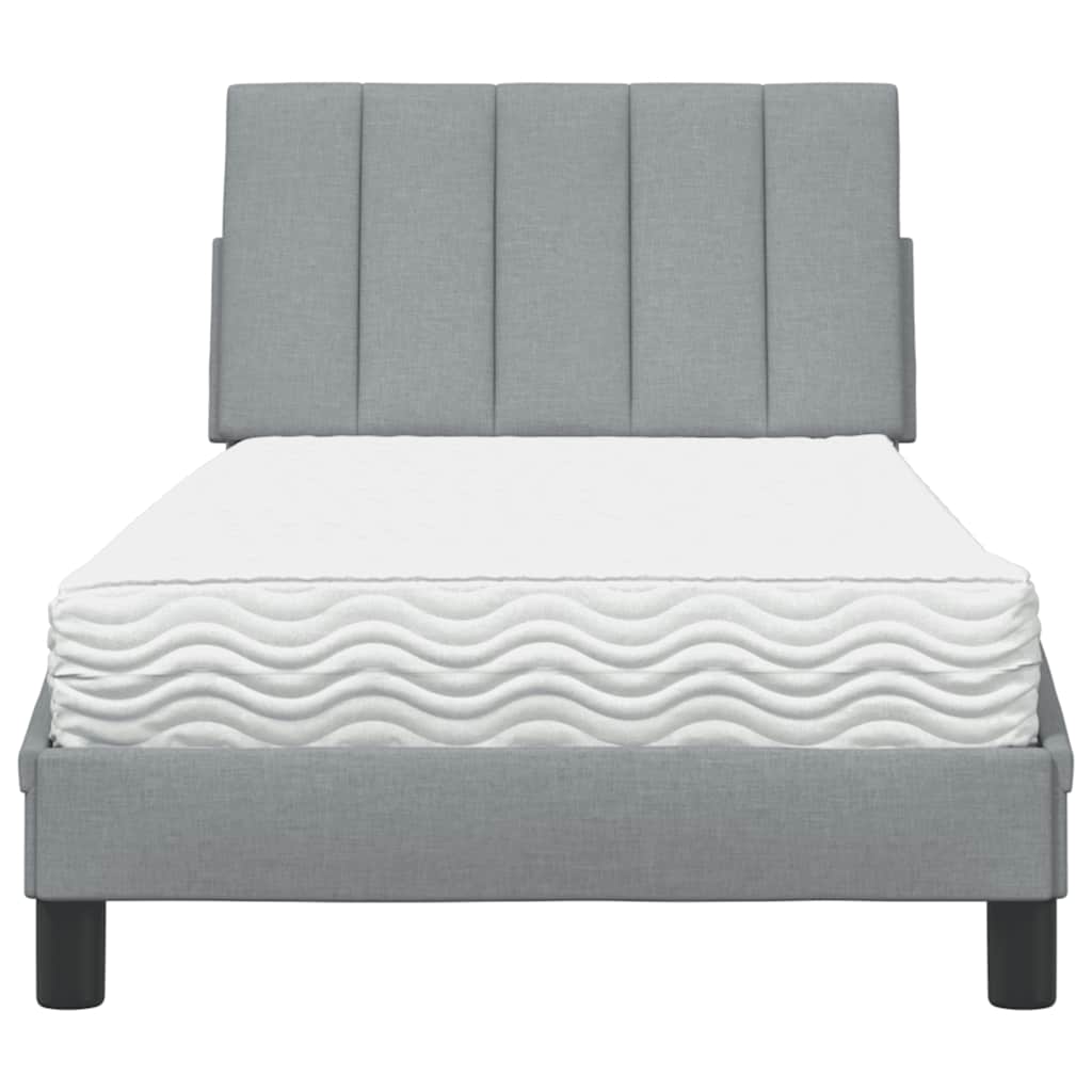 Bed met matras "Hanko" stof lichtgrijs 80x200 cm is nu te koop bij PeponiXL, paradijselijk wonen!