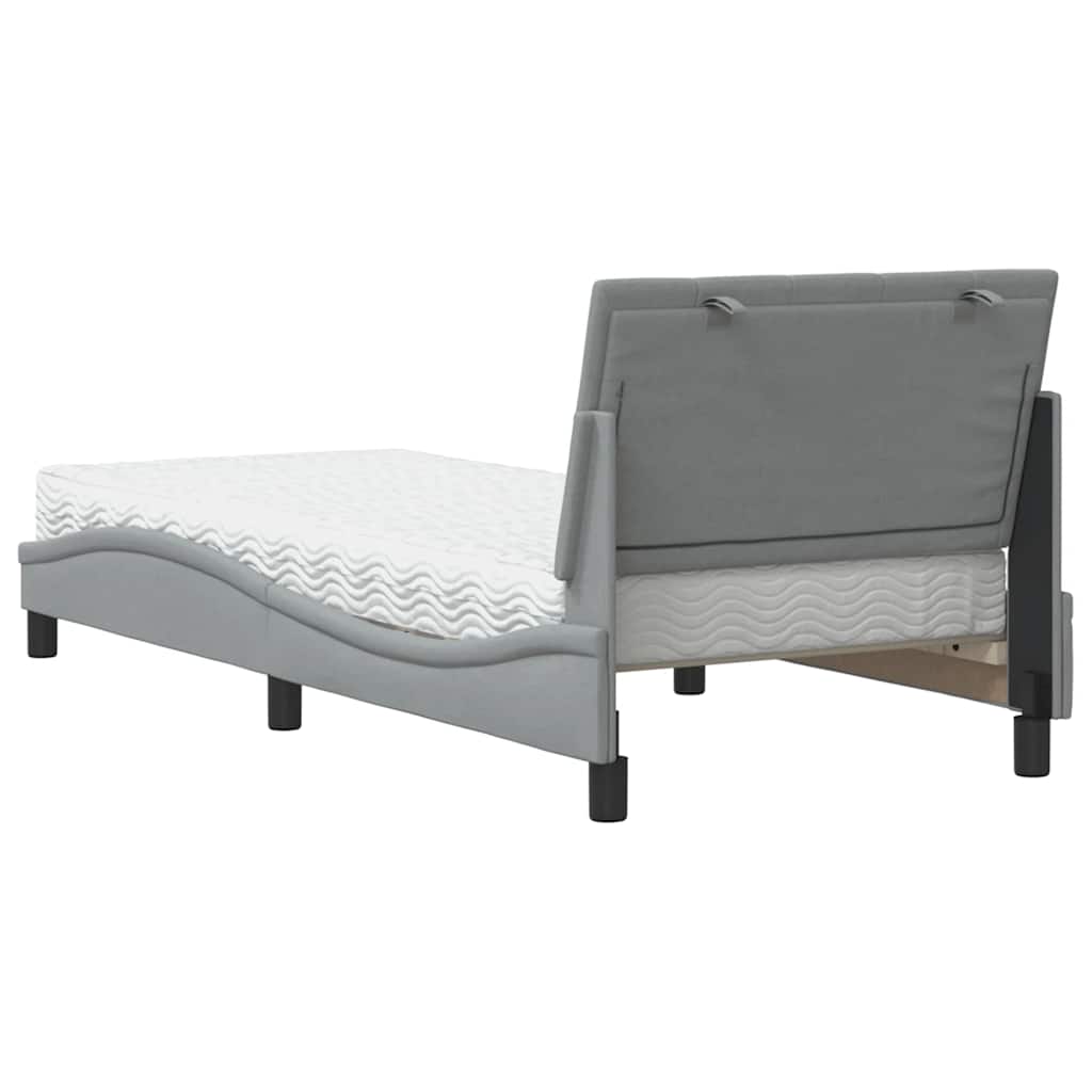 Bed met matras "Hanko" stof lichtgrijs 80x200 cm is nu te koop bij PeponiXL, paradijselijk wonen!
