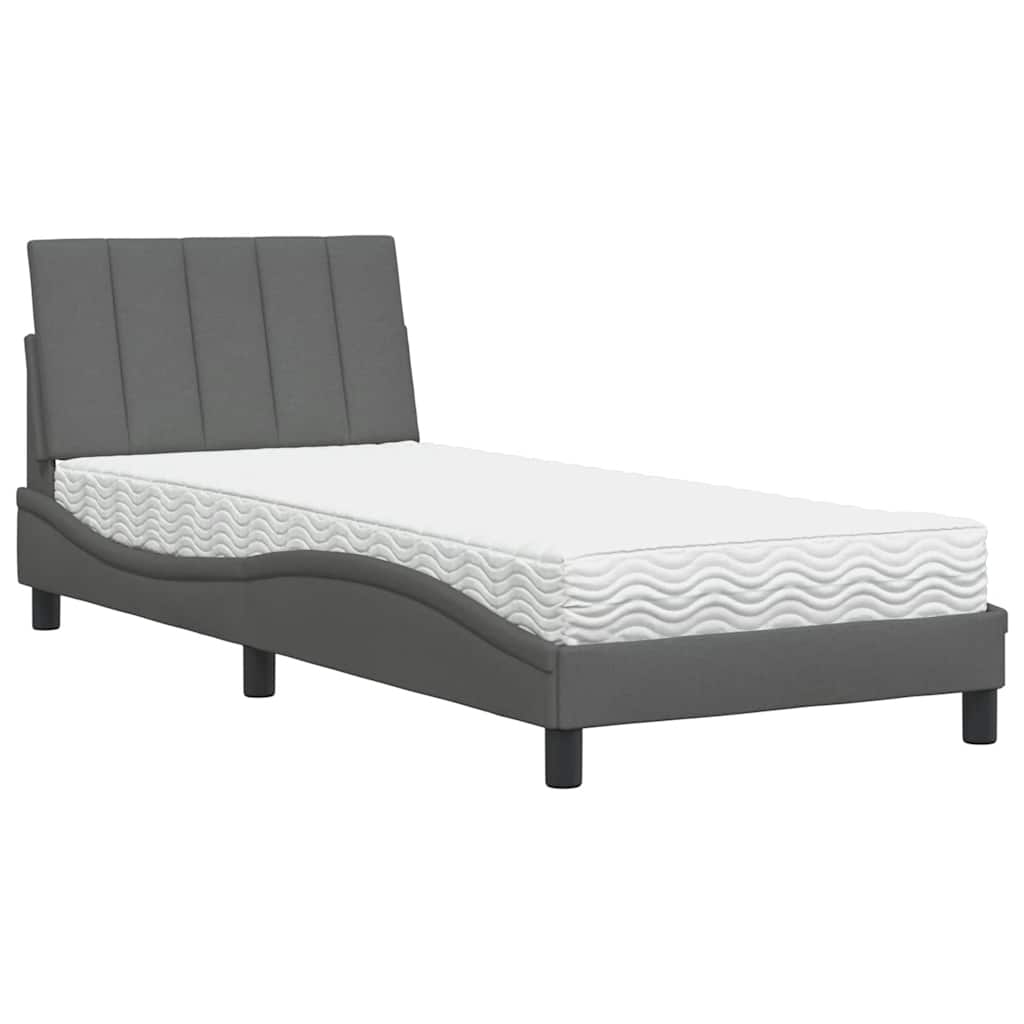 Bed met matras "Hanko" stof donkergrijs 80x200 cm is nu te koop bij PeponiXL, paradijselijk wonen!