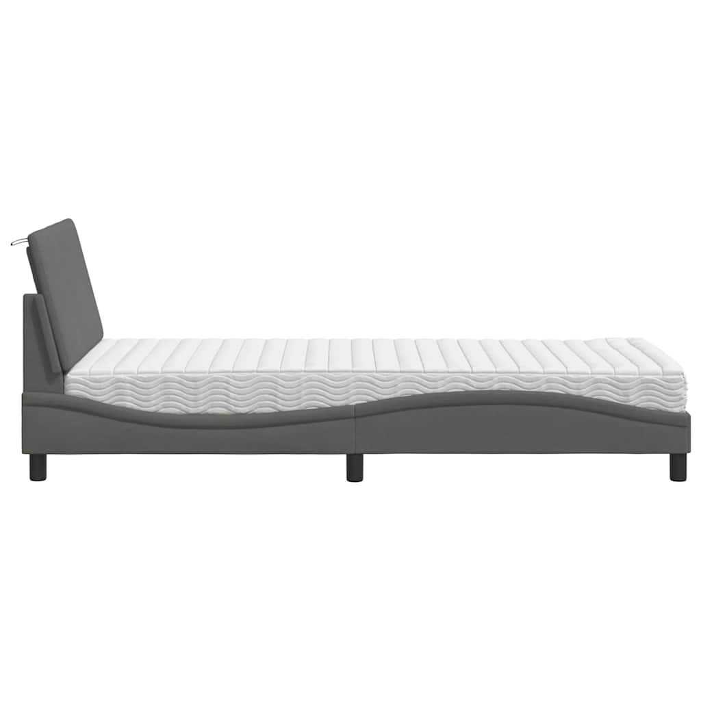 Bed met matras "Hanko" stof donkergrijs 80x200 cm is nu te koop bij PeponiXL, paradijselijk wonen!