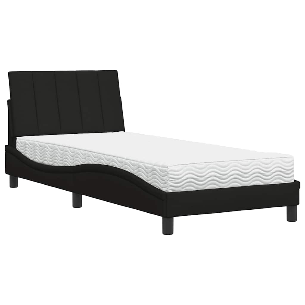 Bed met matras "Hanko" stof zwart 80x200 cm is nu te koop bij PeponiXL, paradijselijk wonen!