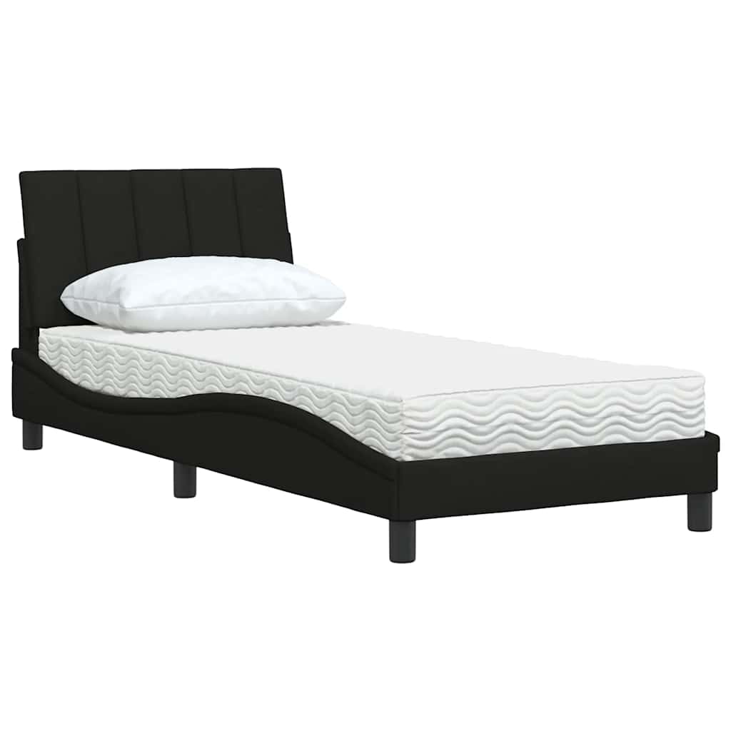 Bed met matras "Hanko" stof zwart 80x200 cm is nu te koop bij PeponiXL, paradijselijk wonen!