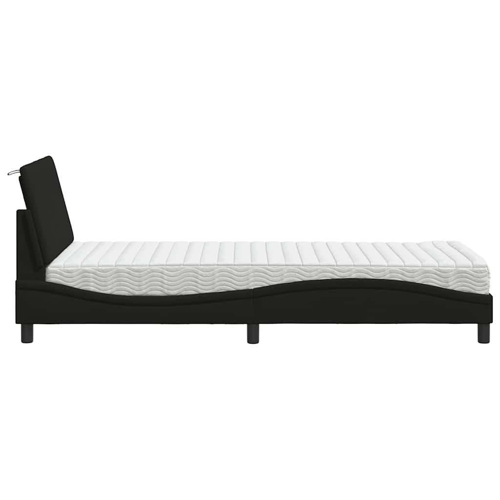 Bed met matras "Hanko" stof zwart 80x200 cm is nu te koop bij PeponiXL, paradijselijk wonen!