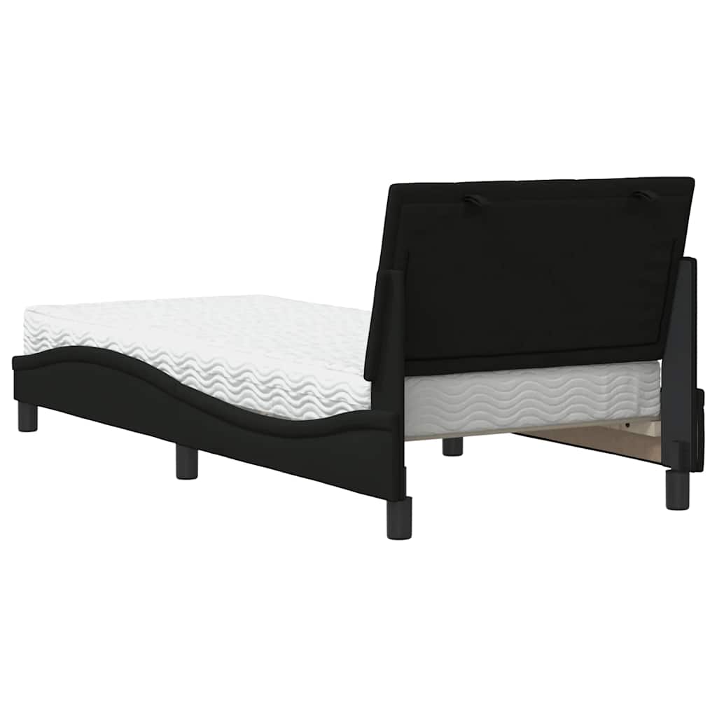 Bed met matras "Hanko" stof zwart 80x200 cm is nu te koop bij PeponiXL, paradijselijk wonen!