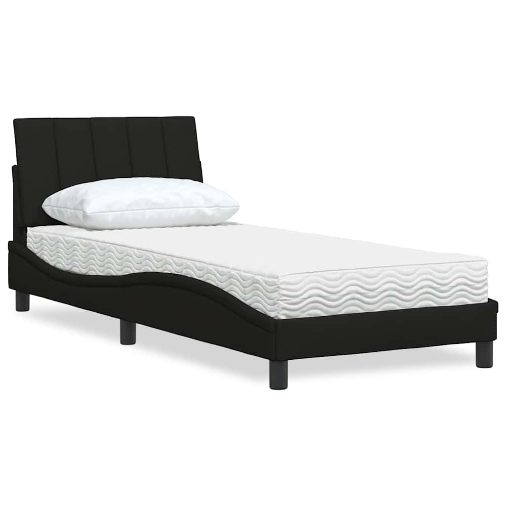 Bed met matras "Hanko" stof zwart 80x200 cm is nu te koop bij PeponiXL, paradijselijk wonen!
