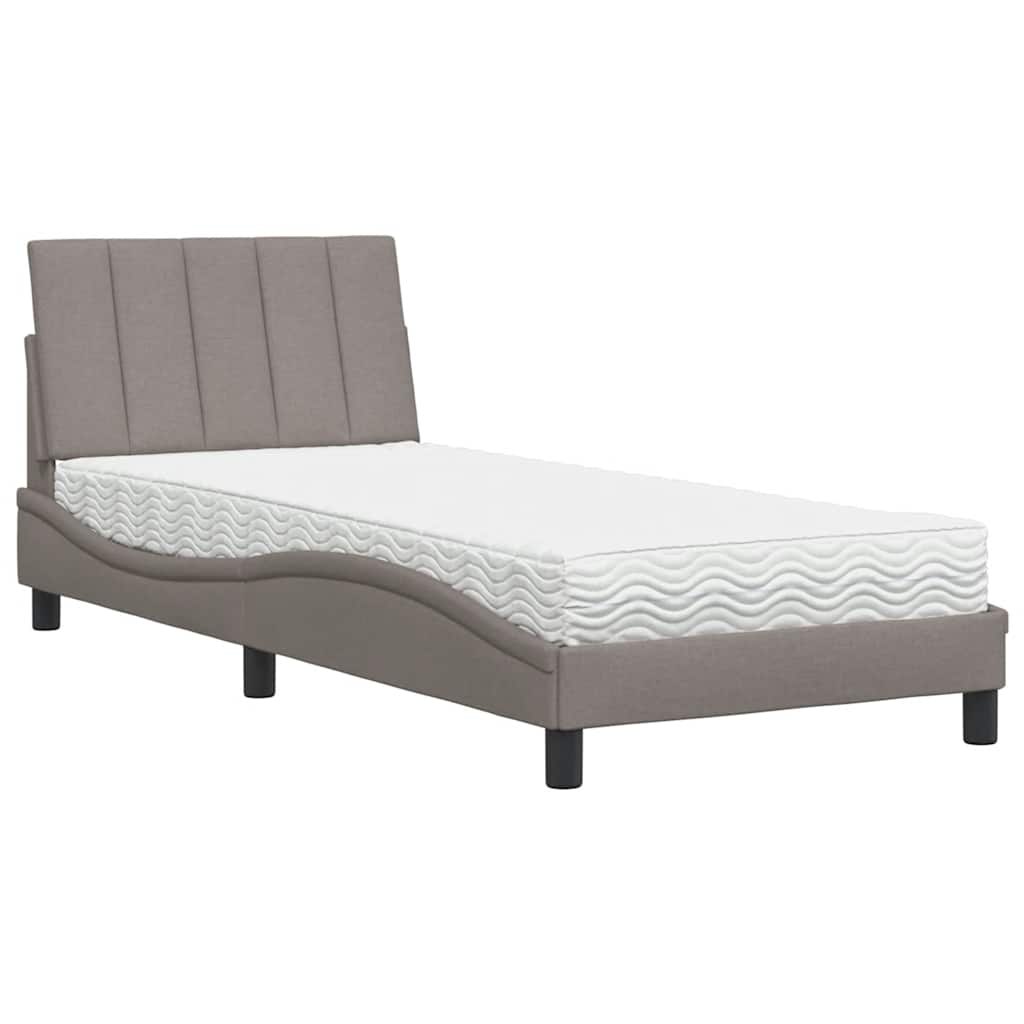 Bed met matras "Hanko" stof taupe 80x200 cm is nu te koop bij PeponiXL, paradijselijk wonen!