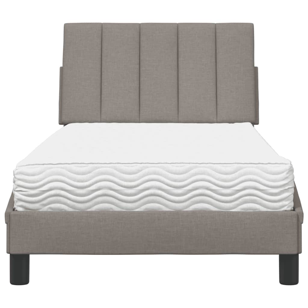 Bed met matras "Hanko" stof taupe 80x200 cm is nu te koop bij PeponiXL, paradijselijk wonen!