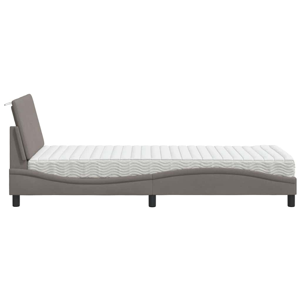 Bed met matras "Hanko" stof taupe 80x200 cm is nu te koop bij PeponiXL, paradijselijk wonen!