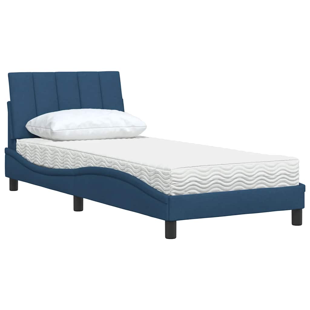 Bed met matras "Hanko" stof blauw 80x200 cm is nu te koop bij PeponiXL, paradijselijk wonen!