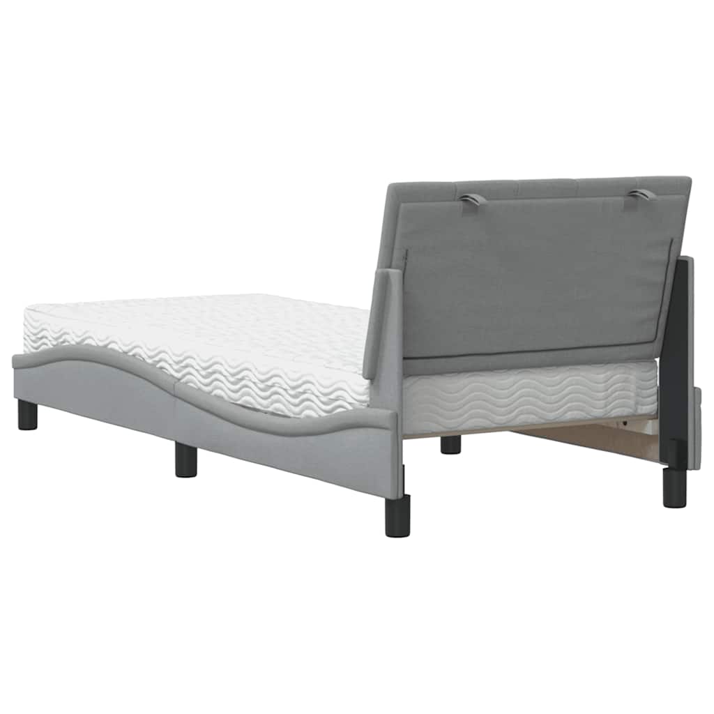 Bed met matras "Hanko" stof lichtgrijs 90x190 cm is nu te koop bij PeponiXL, paradijselijk wonen!
