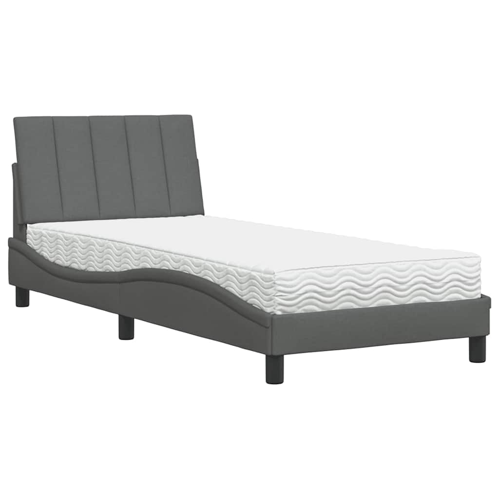 Bed met matras "Hanko" stof donkergrijs 90x190 cm is nu te koop bij PeponiXL, paradijselijk wonen!