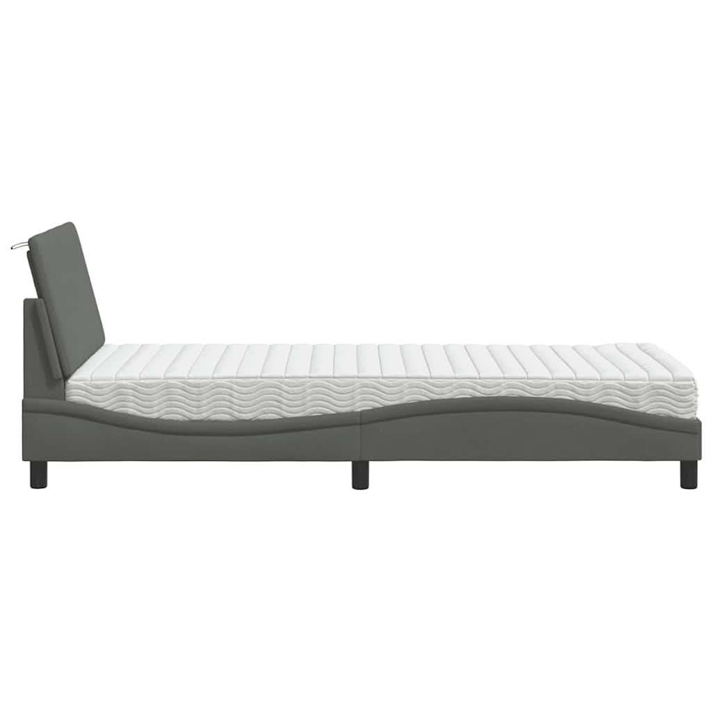 Bed met matras "Hanko" stof donkergrijs 90x190 cm is nu te koop bij PeponiXL, paradijselijk wonen!