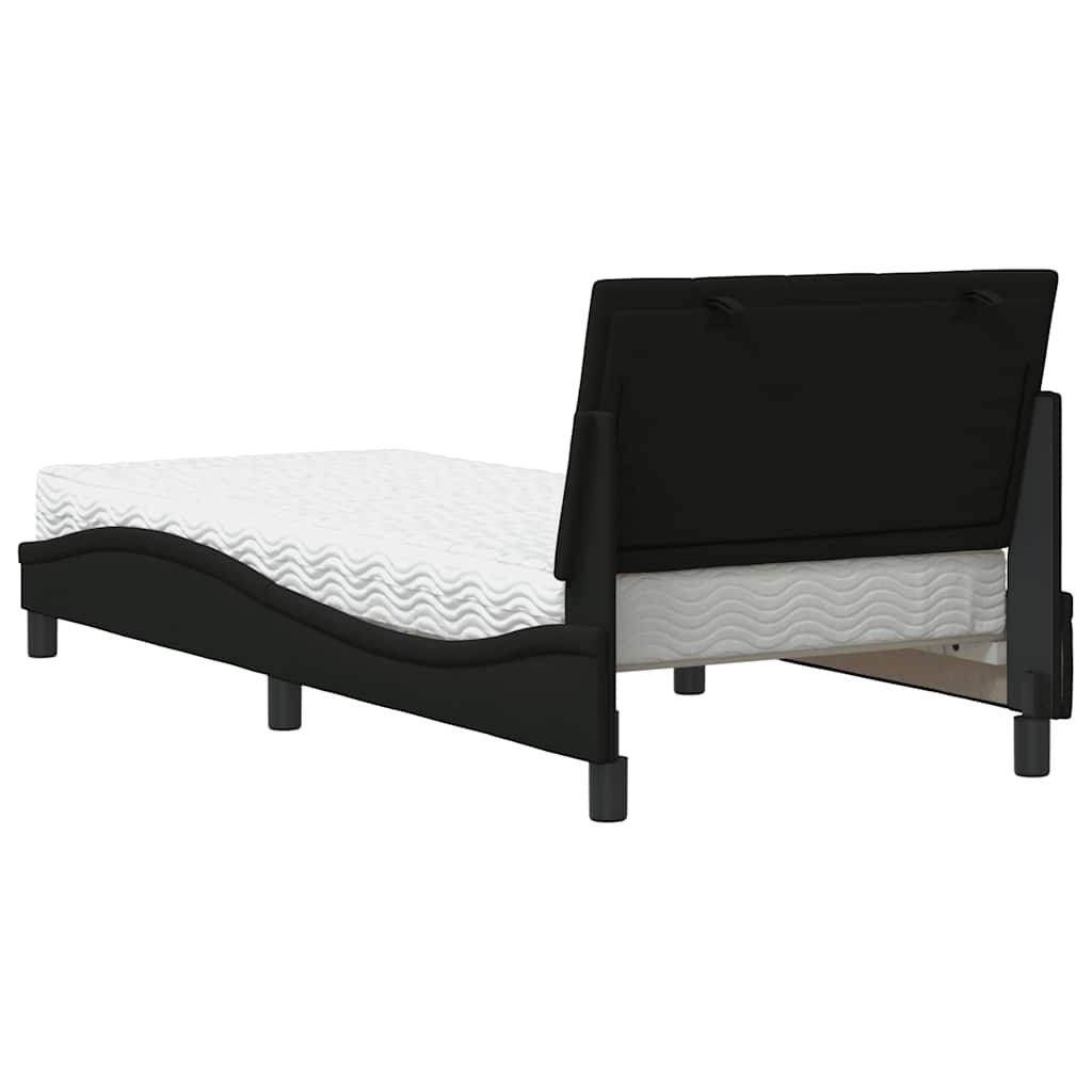 Bed met matras "Hanko" stof zwart 90x190 cm is nu te koop bij PeponiXL, paradijselijk wonen!
