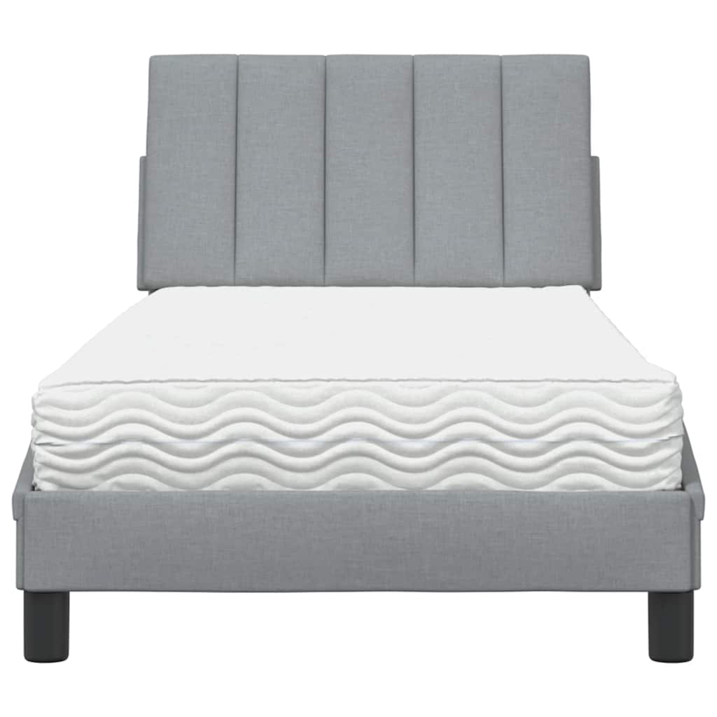 Bed met matras "Hanko" stof lichtgrijs 90x200 cm is nu te koop bij PeponiXL, paradijselijk wonen!