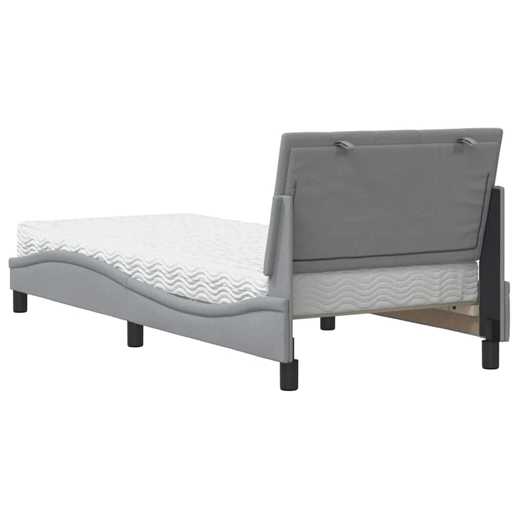 Bed met matras "Hanko" stof lichtgrijs 90x200 cm is nu te koop bij PeponiXL, paradijselijk wonen!