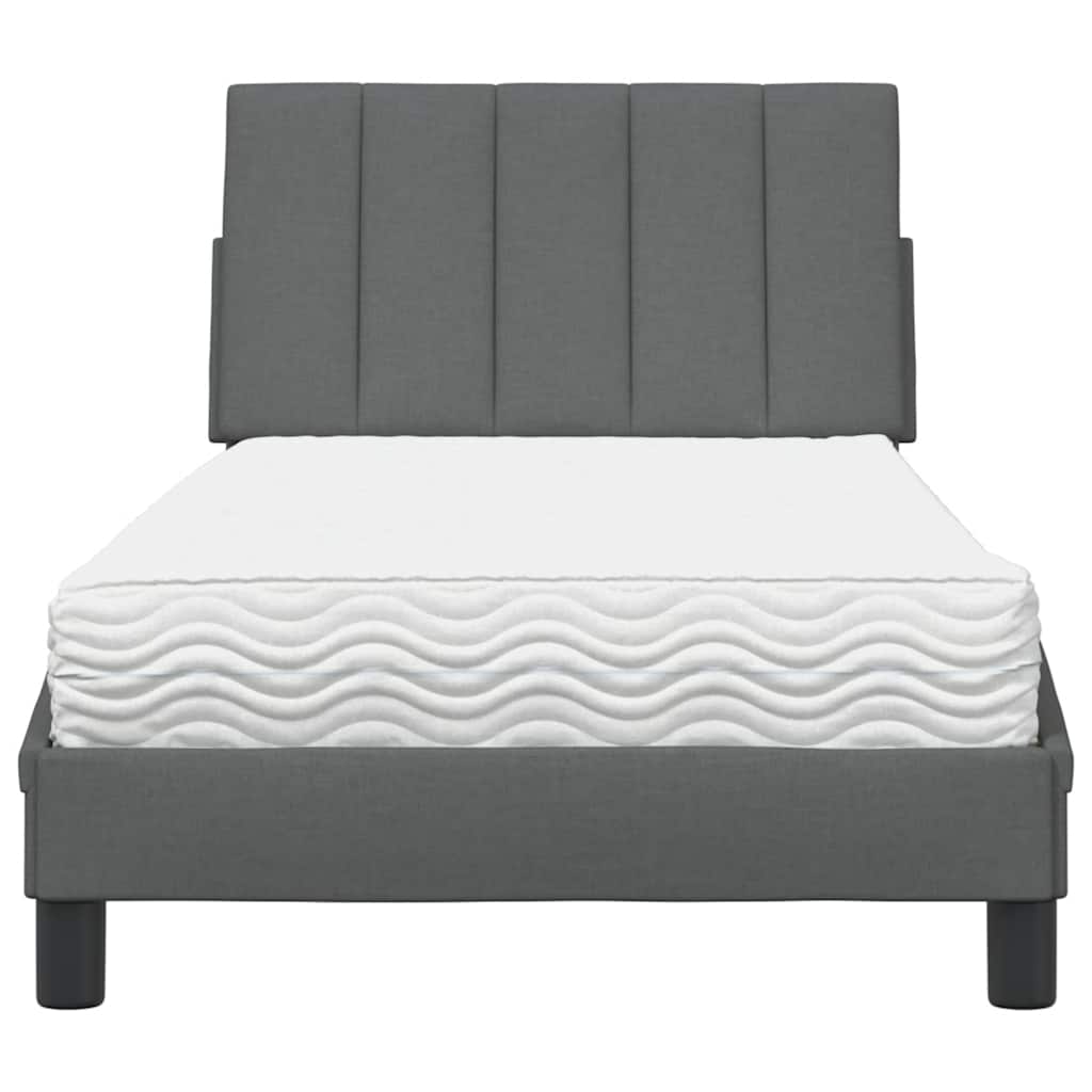 Bed met matras "Hanko" stof donkergrijs 90x200 cm is nu te koop bij PeponiXL, paradijselijk wonen!