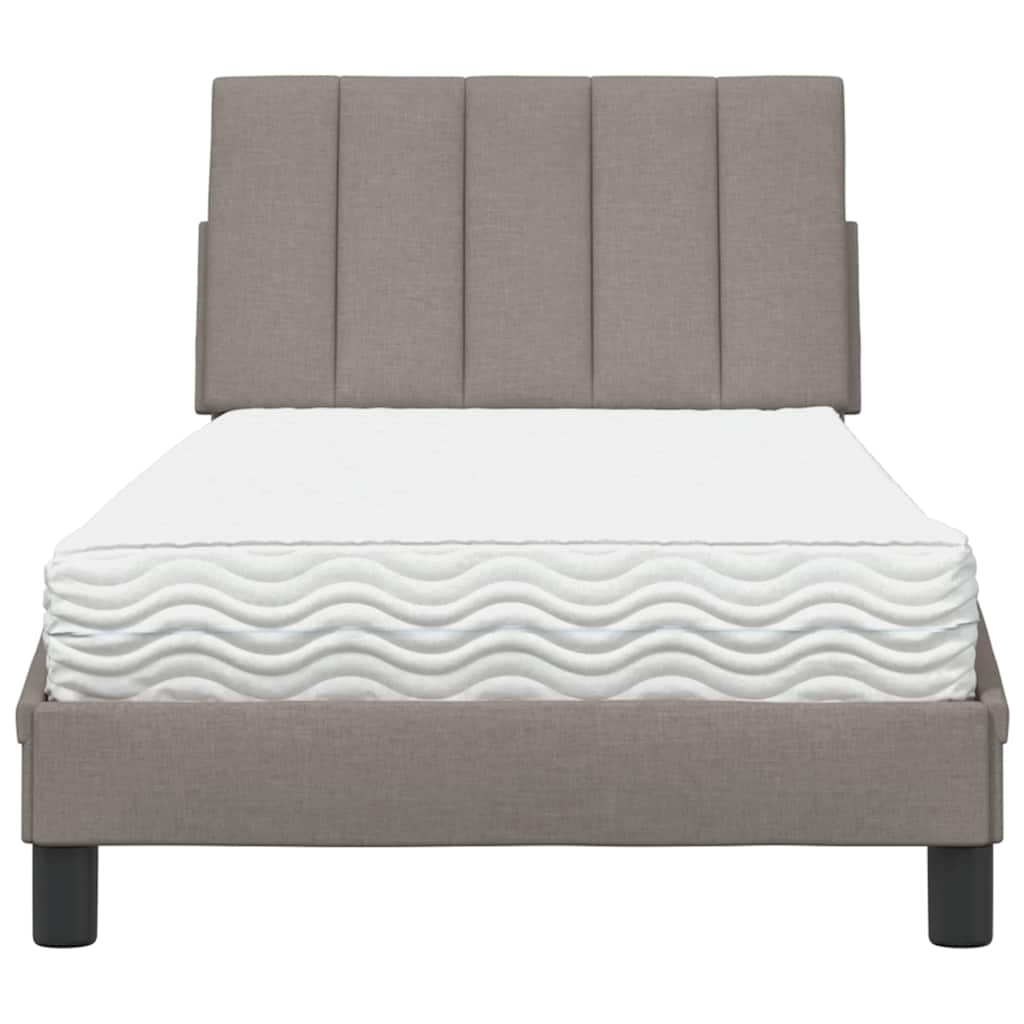 Bed met matras "Hanko" stof taupe 90x200 cm is nu te koop bij PeponiXL, paradijselijk wonen!