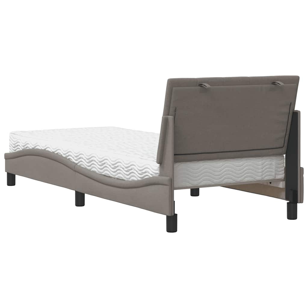 Bed met matras "Hanko" stof taupe 90x200 cm is nu te koop bij PeponiXL, paradijselijk wonen!