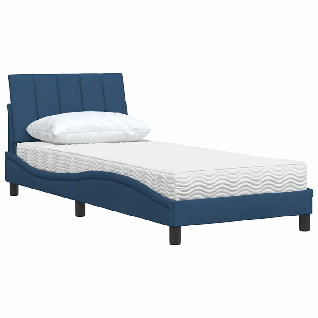 Bed met matras "Hanko" stof blauw 90x200 cm is nu te koop bij PeponiXL, paradijselijk wonen!
