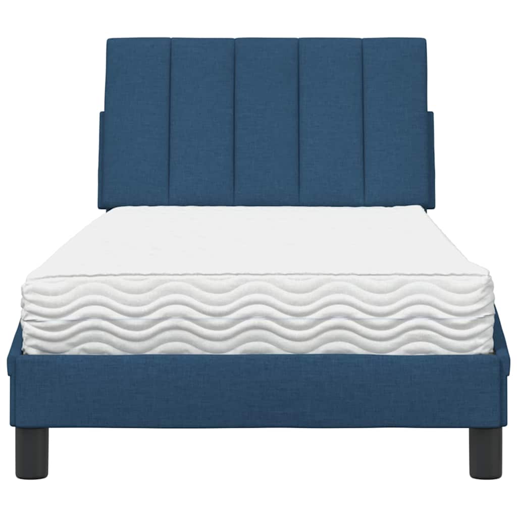 Bed met matras "Hanko" stof blauw 90x200 cm is nu te koop bij PeponiXL, paradijselijk wonen!