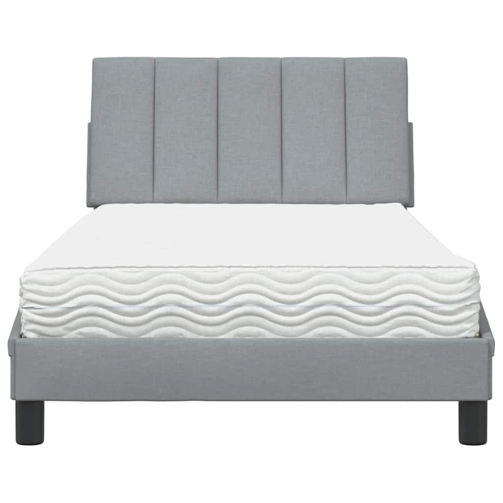 Bed met matras "Hanko" stof lichtgrijs 100x200 cm is nu te koop bij PeponiXL, paradijselijk wonen!