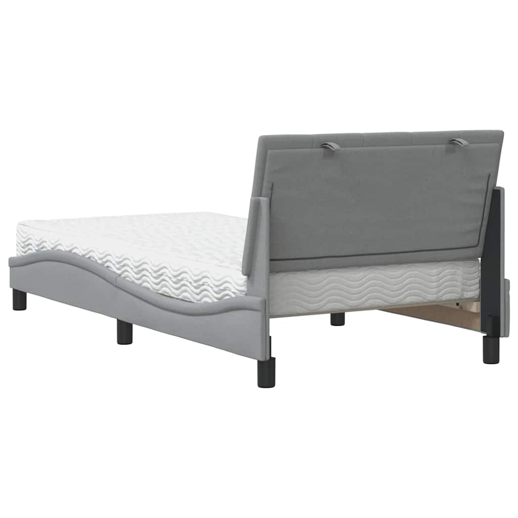 Bed met matras "Hanko" stof lichtgrijs 100x200 cm is nu te koop bij PeponiXL, paradijselijk wonen!