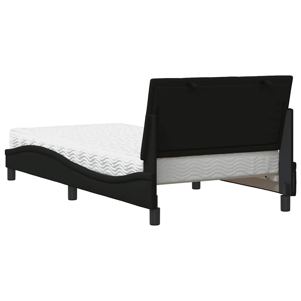 Bed met matras "Hanko" stof zwart 100x200 cm is nu te koop bij PeponiXL, paradijselijk wonen!