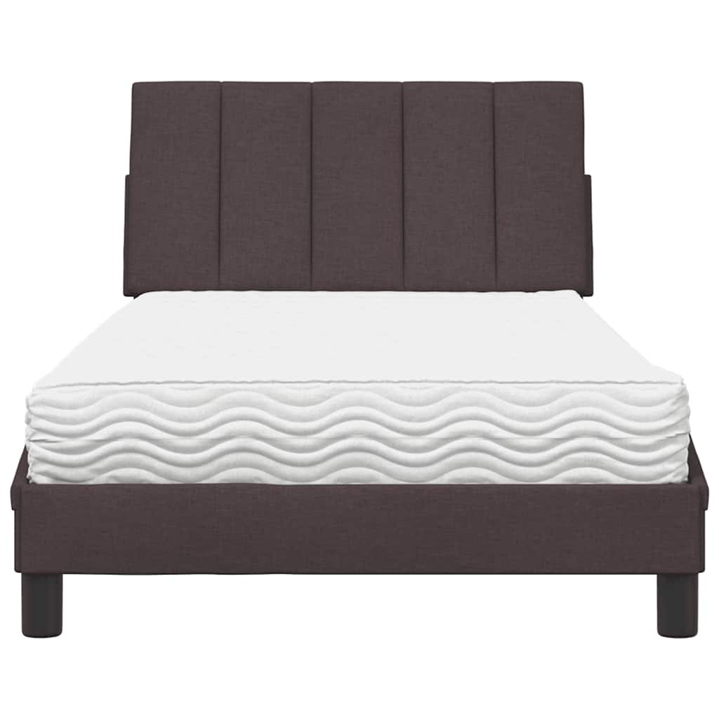 Bed met matras "Hanko" stof donkerbruin 100x200 cm is nu te koop bij PeponiXL, paradijselijk wonen!