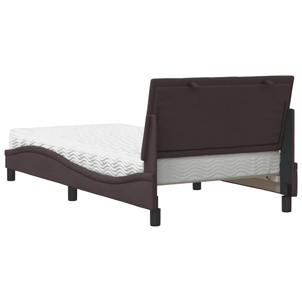 Bed met matras "Hanko" stof donkerbruin 100x200 cm is nu te koop bij PeponiXL, paradijselijk wonen!