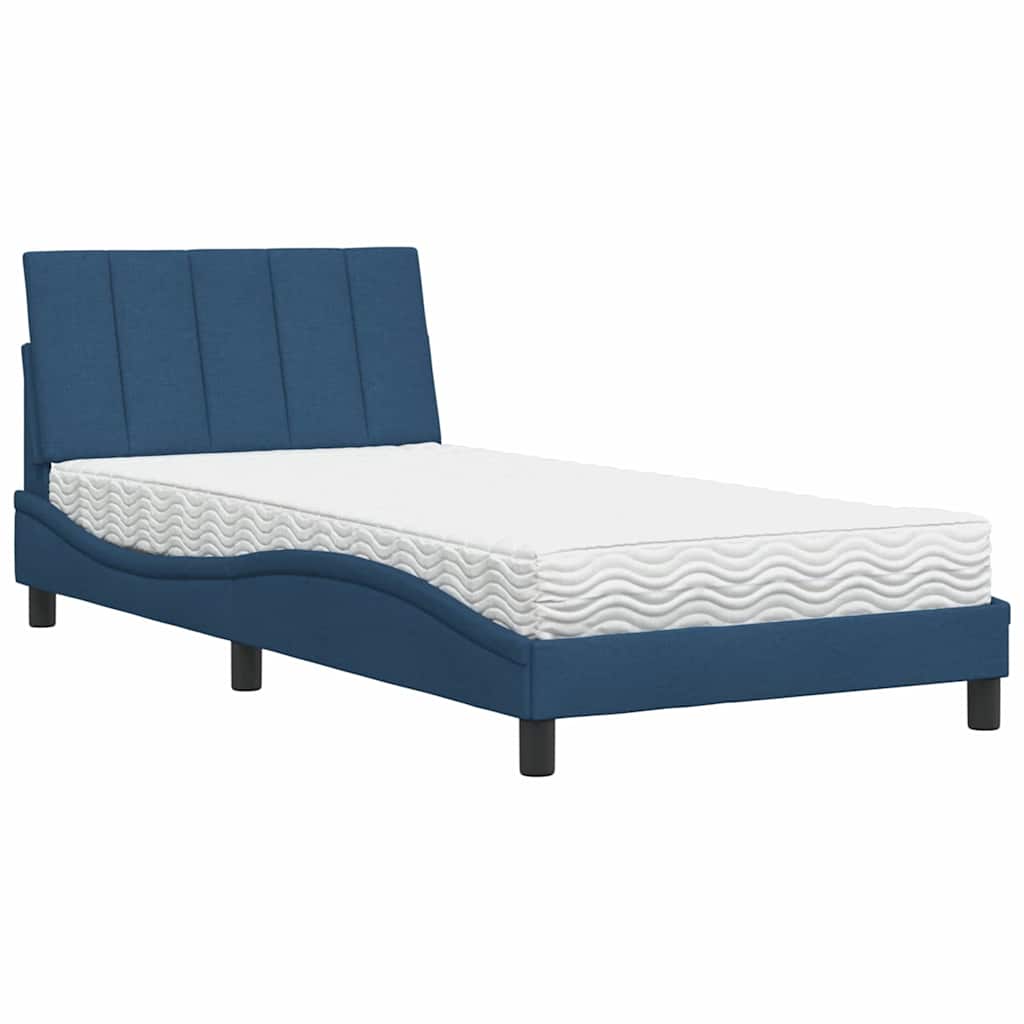 Bed met matras "Hanko" stof blauw 100x200 cm is nu te koop bij PeponiXL, paradijselijk wonen!