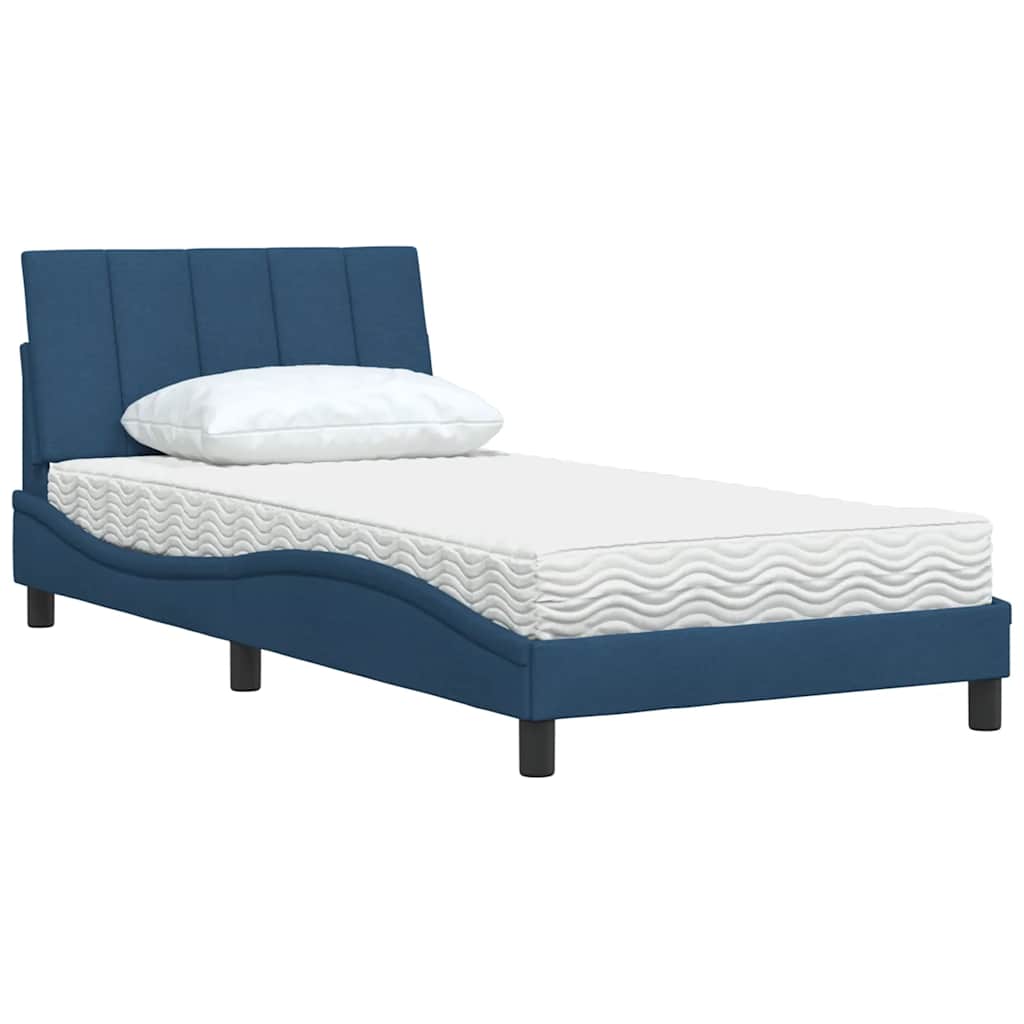 Bed met matras "Hanko" stof blauw 100x200 cm is nu te koop bij PeponiXL, paradijselijk wonen!