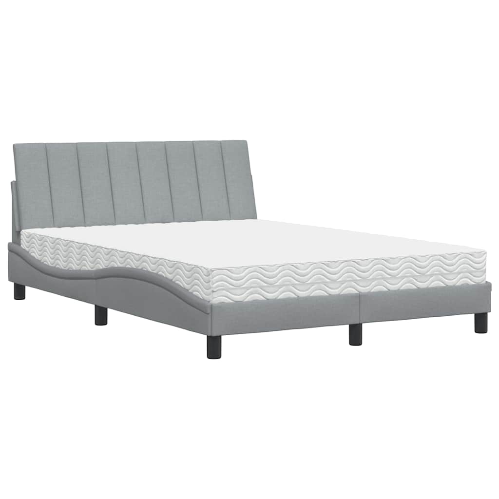 Bed met matras "Hanko" stof lichtgrijs 120x200 cm is nu te koop bij PeponiXL, paradijselijk wonen!