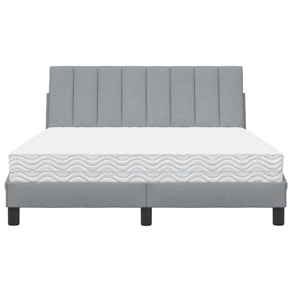 Bed met matras "Hanko" stof lichtgrijs 120x200 cm is nu te koop bij PeponiXL, paradijselijk wonen!